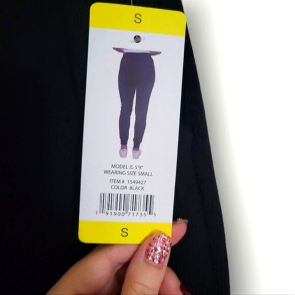 Marc New York Andrew Marc Joggers Size Small S Black Ribbed Loungewear Stretch - Picture 5 of 9